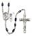 Saint Christopher and Tennis Rosary with Black Onyx Beads