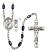 Saint Christopher and Softball Rosary with Black Onyx Beads