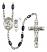 Saint Christopher and Track&Field Rosary with Black Onyx Beads