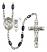 Saint Christopher and Track&Field Rosary with Black Onyx Beads