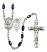 Saint Sebastian and Baseball Rosary with Black Onyx Beads