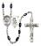 Guardian Angel and Baseball Rosary with Black Onyx Beads