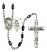 Guardian Angel and Football Rosary with Black Onyx Beads