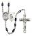 Guardian Angel and Basketball Rosary with Black Onyx Beads