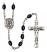 San Antonio Engravable Rosary with 8X6mm Black Onyx Beads