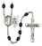 Saint Brendan The Navigator and Navy Rosary with 8X6mm Black Onyx Beads