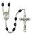 Saint Christopher Engravable Rosary with 8X6mm Black Onyx Beads