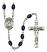 Saint Christopher Engravable Rosary with 8X6mm Black Onyx Beads