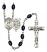 Saint Christopher and EMT Rosary with 8X6mm Black Onyx Beads