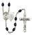 Saint Christopher and Army Rosary with 8X6mm Black Onyx Beads