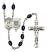 Saint Christopher and Coast Guard Rosary with 8X6mm Black Onyx Beads