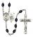 Saint Christopher and Marines Rosary with 8X6mm Black Onyx Beads