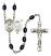 Saint Christopher and Nat'l Guard Rosary with 8X6mm Black Onyx Beads