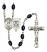 Saint Christopher and Navy Rosary with 8X6mm Black Onyx Beads