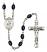 Saint Jane of Valois Engravable Rosary with 8X6mm Black Onyx Beads