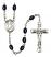 Saint Dominic de Guzman Engravable Rosary with 8X6mm Black Onyx Beads