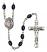 San Francis Engravable Rosary with 8X6mm Black Onyx Beads