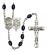 Saint George and EMT Rosary with 8X6mm Black Onyx Beads