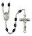 Saint Hubert of Liege Engravable Rosary with 8X6mm Black Onyx Beads