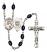 Saint Joan of Arc and Coast Guard Rosary with 8X6mm Black Onyx Beads