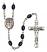 San Judas Engravable Rosary with 8X6mm Black Onyx Beads