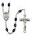 Saint Kateri Tekakwitha Engravable Rosary with 8X6mm Black Onyx Beads