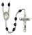 Saint Maria Faustina Engravable Rosary with 8X6mm Black Onyx Beads