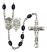 Saint Michael and EMT Rosary with 8X6mm Black Onyx Beads