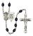 Saint Michael and Navy Rosary with 8X6mm Black Onyx Beads