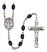 Virgen Milagrosa Engravable Rosary with 8X6mm Black Onyx Beads