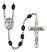 Saint Martin de Porres Engravable Rosary with 8X6mm Black Onyx Beads