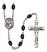 Santa Teresita Engravable Rosary with 8X6mm Black Onyx Beads