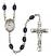 Saint Juan Diego Engravable Rosary with 8X6mm Black Onyx Beads