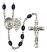 Guardian Angel and EMT Rosary with 8X6mm Black Onyx Beads