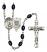 Guardian Angel and Coast Guard Rosary with 8X6mm Black Onyx Beads