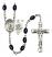 Guardian Angel and Marine Corp Rosary with 8X6mm Black Onyx Beads