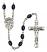 Angel de la Guardia Engravable Rosary with 8X6mm Black Onyx Beads