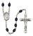 Saint Vincent de Paul Engravable Rosary with 8X6mm Black Onyx Beads