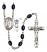 Saint Christopher and Volleyball Rosary with 8X6mm Black Onyx Beads