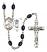 Saint Christopher and Figure Skating Rosary with 8X6mm Black Onyx Beads