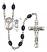 Saint Christopher and Cheerleading Rosary with 8X6mm Black Onyx Beads