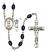 Saint Christopher and Lacrosse Rosary with 8X6mm Black Onyx Beads