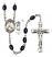 Saint Christopher and Baseball Rosary with 8X6mm Black Onyx Beads