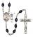 Saint Christopher and Football Rosary with 8X6mm Black Onyx Beads