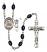 Saint Christopher and Swimming Rosary with 8X6mm Black Onyx Beads