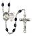 Saint Sebastian and Baseball Rosary with 8X6mm Black Onyx Beads