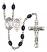 Saint Sebastian and Golf Rosary with 8X6mm Black Onyx Beads