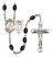 Saint Sebastian and Basketball Rosary with 8X6mm Black Onyx Beads