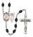 Saint Sebastian and Soccer Rosary with 8X6mm Black Onyx Beads