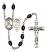 Saint Sebastian and Ice Hockey Rosary with 8X6mm Black Onyx Beads